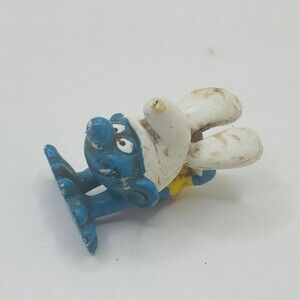 1980s Peyo Smurf Bully PVC Vintage Collectible West Germany Toy Figure